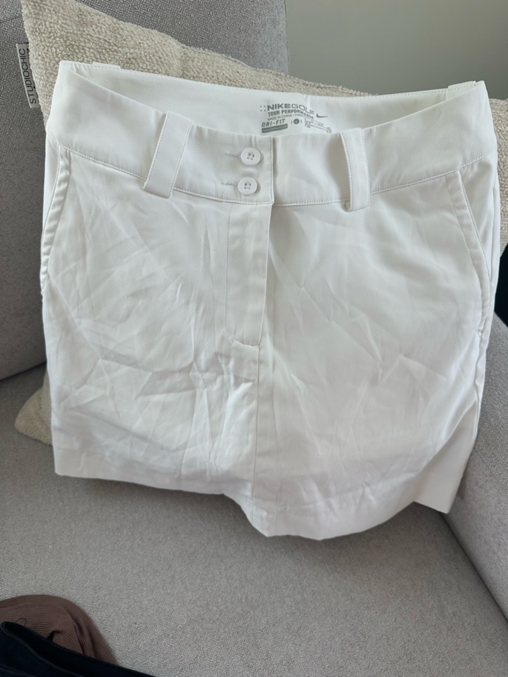 Nike White Women's Golf Skort with Double Button Waist